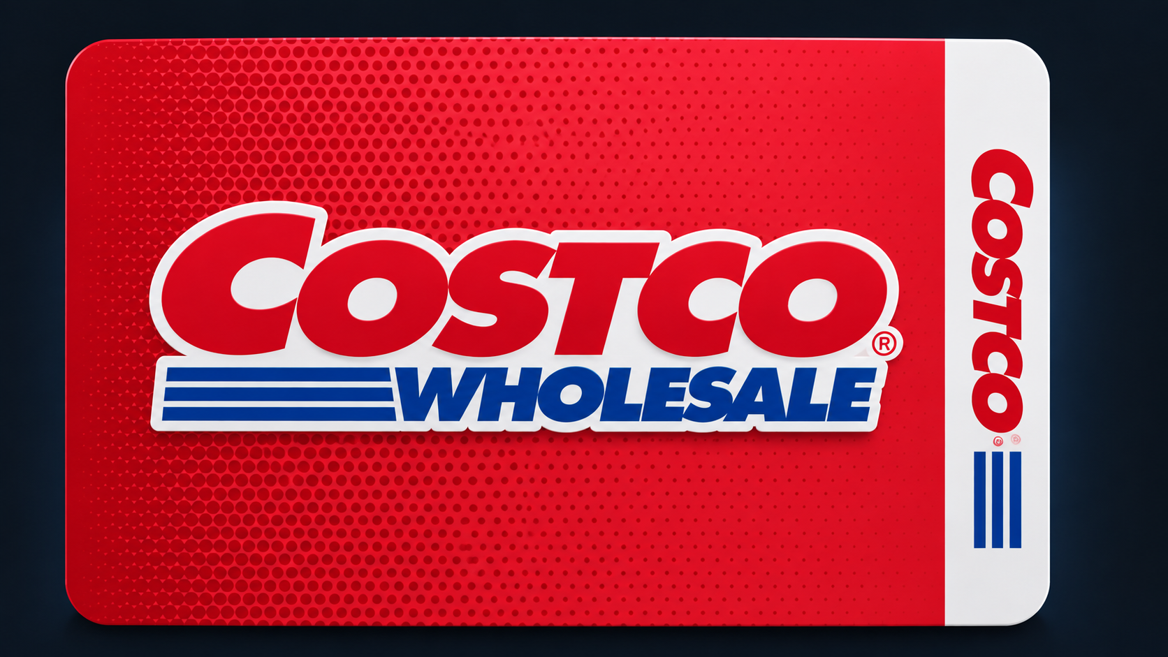 Costco Shop Card with the Costco Wholesale logo on a red background
